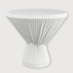 Porzellan-Beistelltisch "Plisago", 42 cm, Weiß