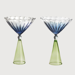 Martini-Gläser "Calypso" Blau/Grün (2er-Set)