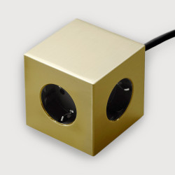 Mehrfachstecker "Square 1 USB" Gold-Metallic