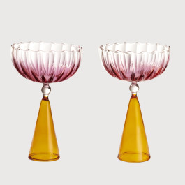 Champagner-Gläser "Calypso" Rosa/Amber (2er-Set)